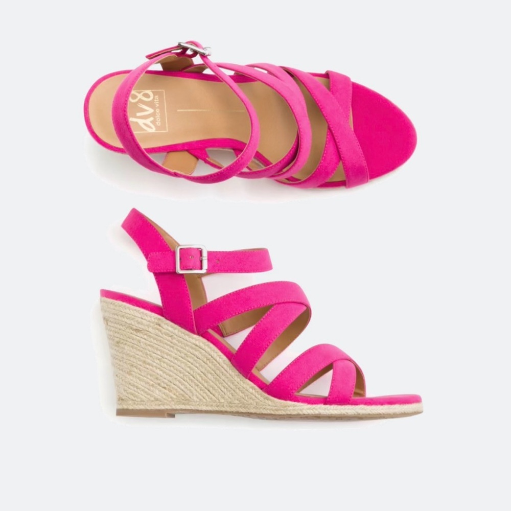 DV8 Plume Ankle Strap Espadrille Wedge